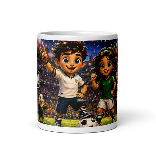 Fußball Tasse für Kinder & Erwachsene – Fußballspieler im Stadion