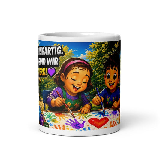 Freunde kennen keine Grenzen Tasse – Freundschaft & Inklusion