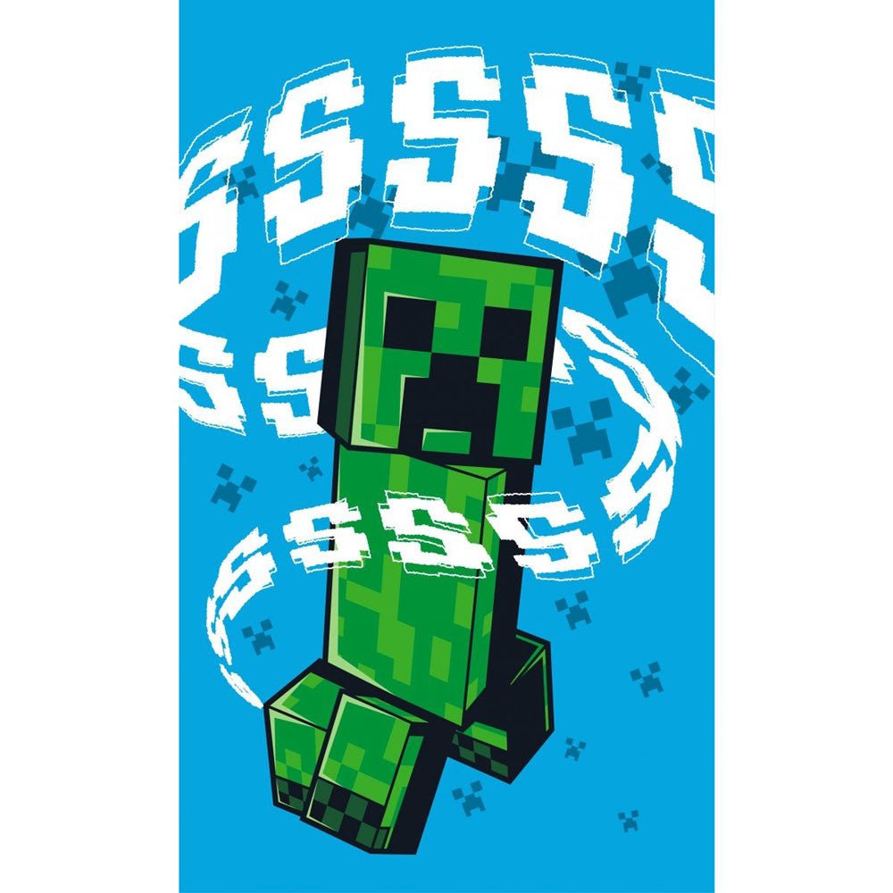 Minecraft Hissing Creeper Gesichtshandtuch Handtuch für Kinder aus Baumwolle – 30 × 50 cm
