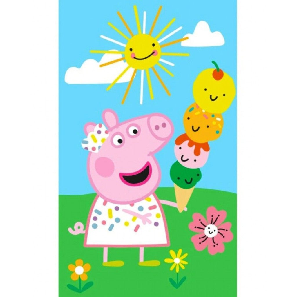 Peppa Wutz Summer Time Gesichtstuch für Kinder aus Baumwolle – 30 × 50 cm