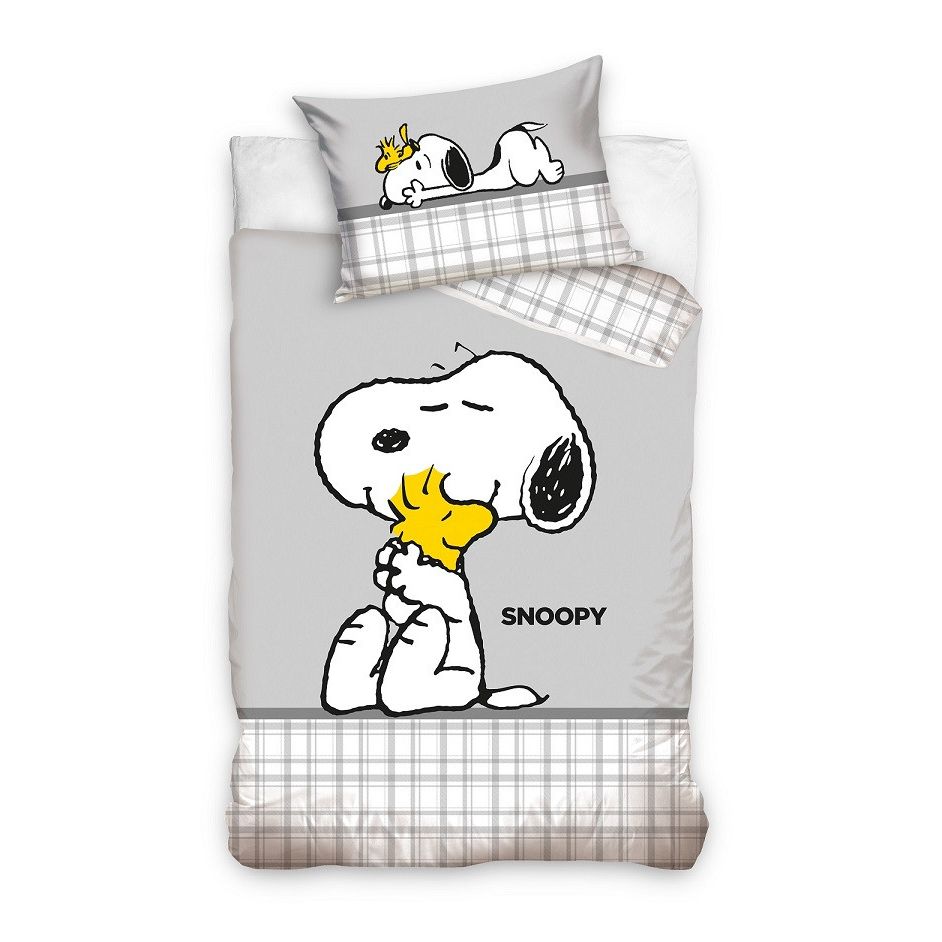 Parure de lit bébé Snoopy & Woodstock – 100 × 135 cm + 40 × 60 cm, coton