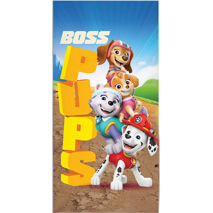 Serviette de bain Pat' Patrouille Boss Pups en coton pour enfants – 70 × 140 cm