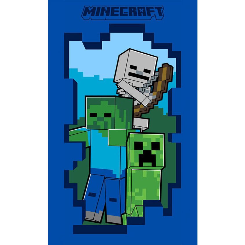 Minecraft Beware Gesichtstuch für Kinder aus Baumwolle – 30 × 50 cm