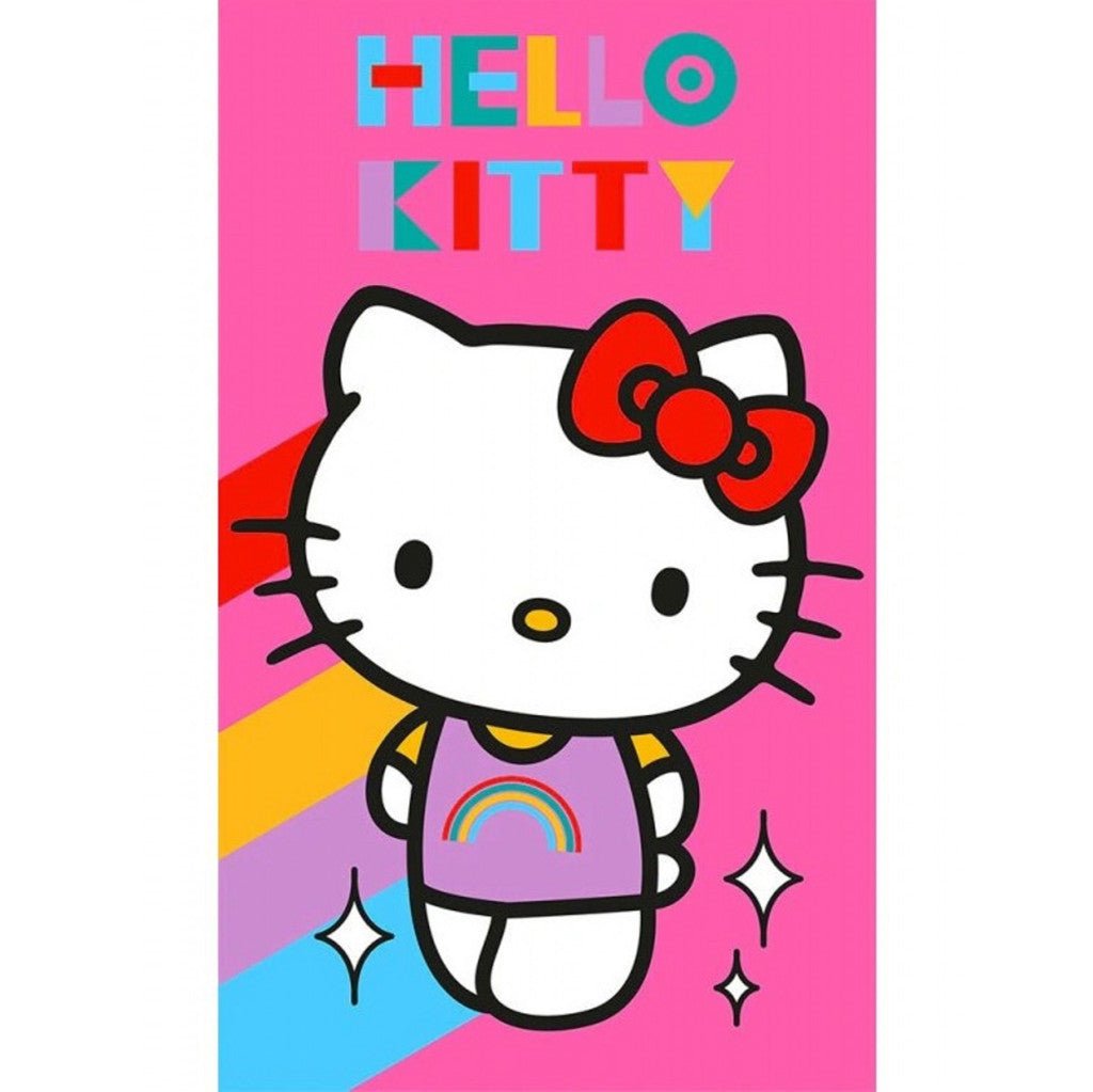 Hello Kitty Rainbow Gesichtstuch für Kinder aus Baumwolle – 30 × 50 cm