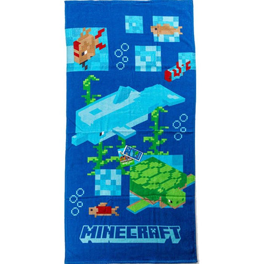 Minecraft Aquatic Badetuch für Kinder aus Baumwolle – 70 × 140 cm