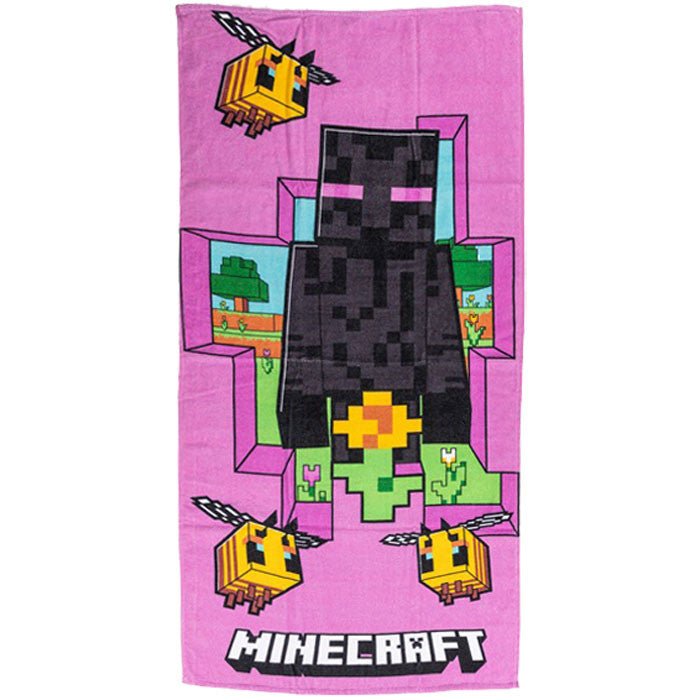 Minecraft Cherry Grove Badetuch für Kinder aus Baumwolle – 70 × 140 cm