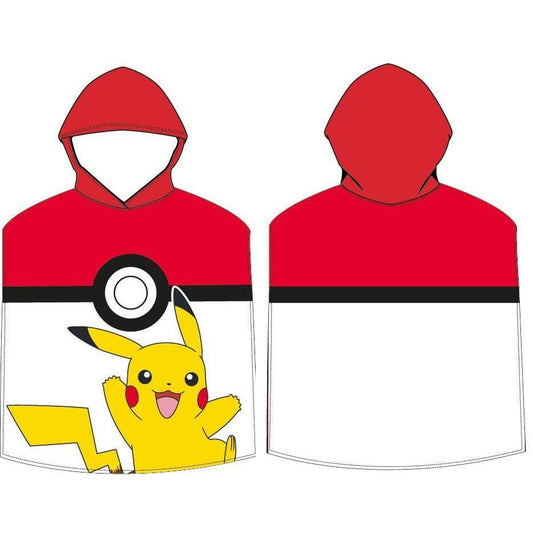 Pokémon Pokeball Badeponcho für Kinder aus Baumwolle – 50 × 115 cm