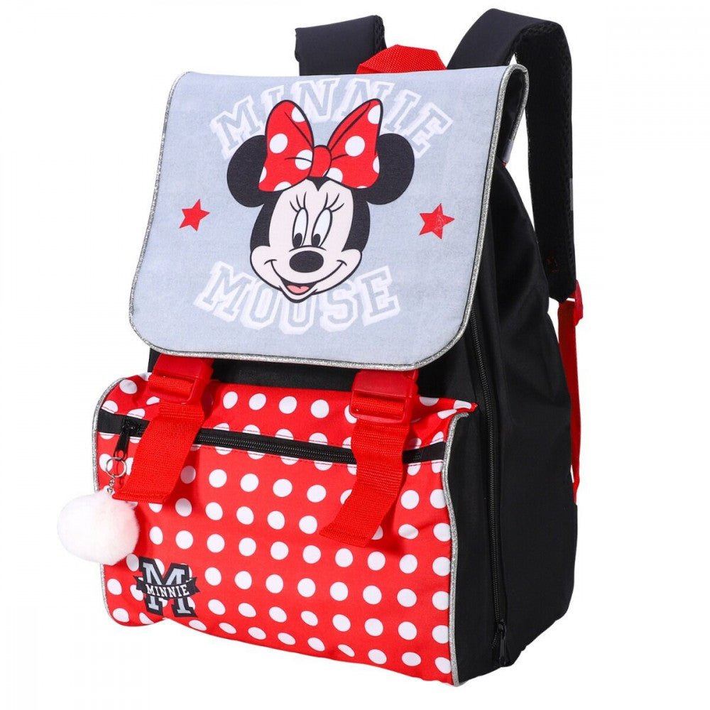 Disney Minnie , Tasche mit Pompon, 42 cm Schulranzen für Kinder – 42 × 32 × 22 cm
