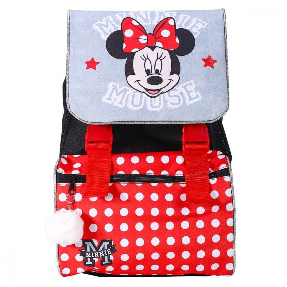 Disney Minnie , Tasche mit Pompon, 42 cm Schulranzen für Kinder – 42 × 32 × 22 cm