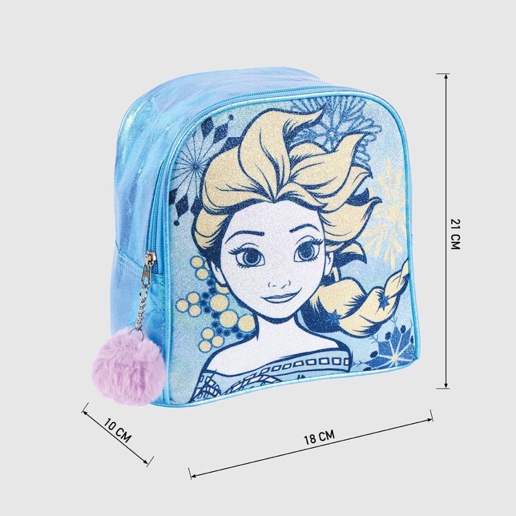 Disney Eiskönigin Sparkly holographischer Kindergartenrucksack für Kinder – 21 x 18 cm