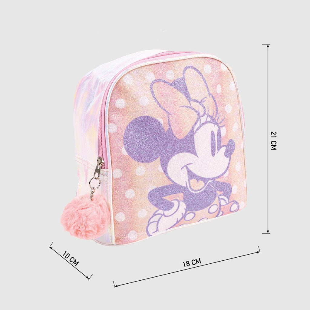 Disney Minnie holographischer Kindergartenrucksack für Kinder – 21 x 18 cm