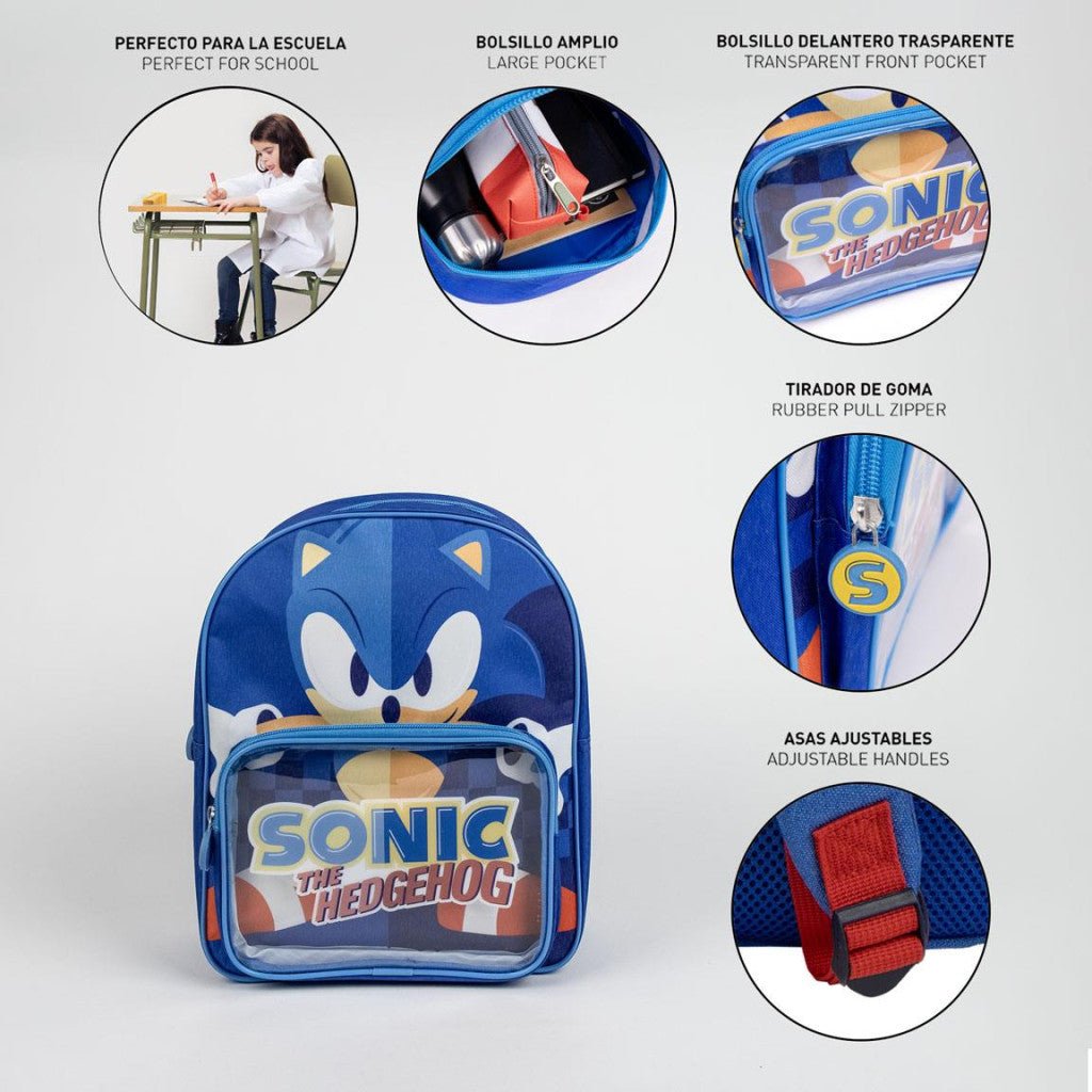 Sonic the Hedgehog Kindergartenrucksack für Kinder – 30 x 25 cm