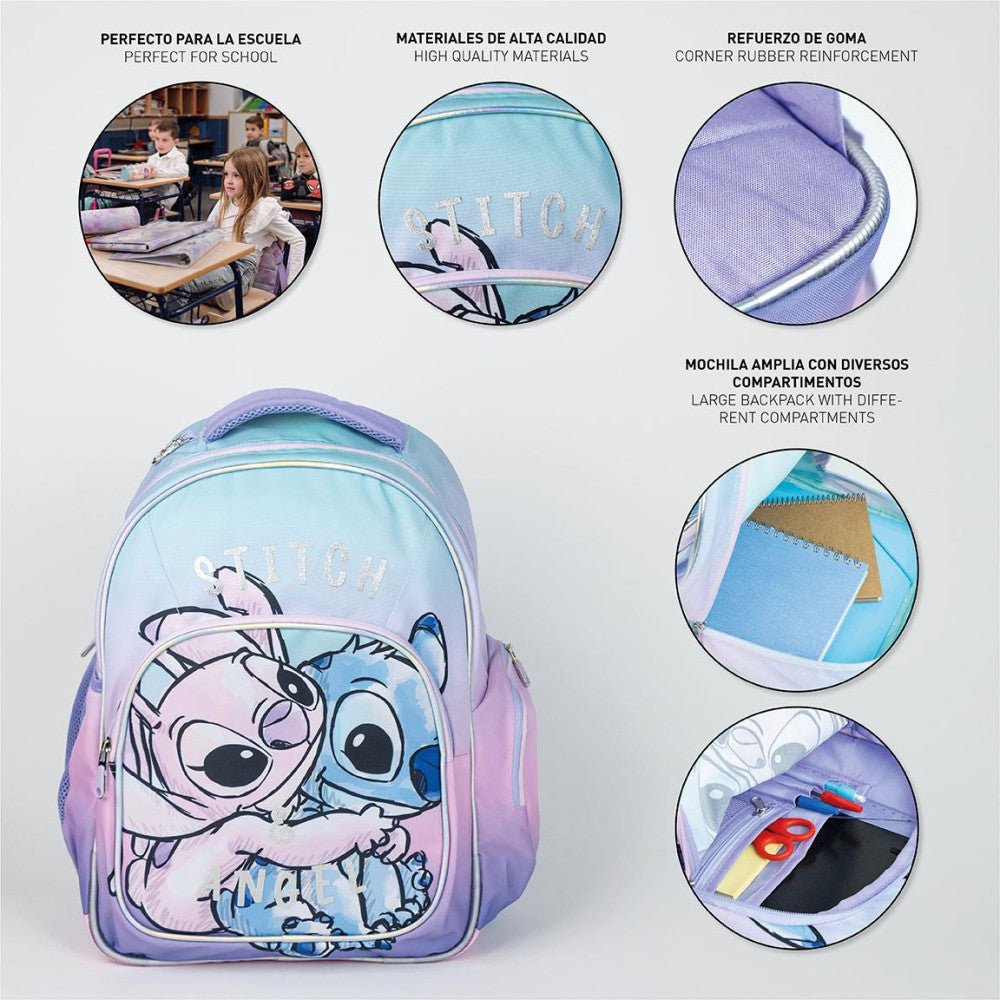 Disney Lilo und Stitch Angel , Tasche 42 cm Schulranzen für Kinder – 42 × 32 × 15 cm