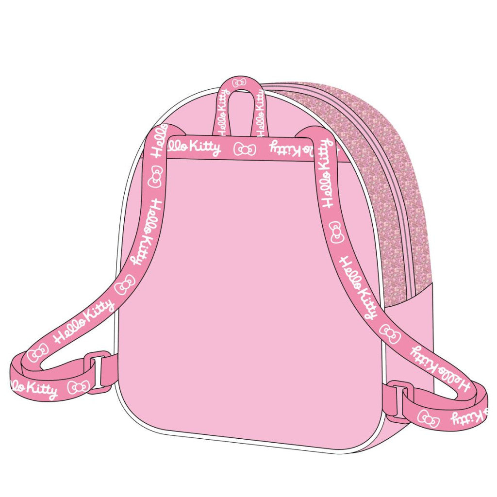 Sac à dos maternelle holographique Hello Kitty pour enfants – 23 x 20 cm