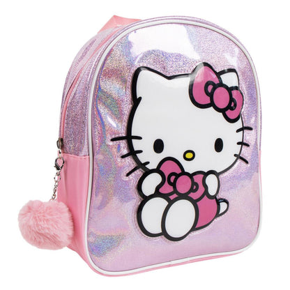 Sac à dos maternelle holographique Hello Kitty pour enfants – 23 x 20 cm
