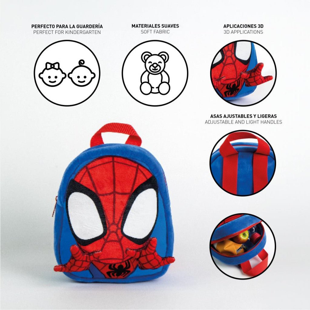 Spiderman Mini Crawler Plüschrucksack Kindergartenrucksack für Kinder – 22 x 18 cm