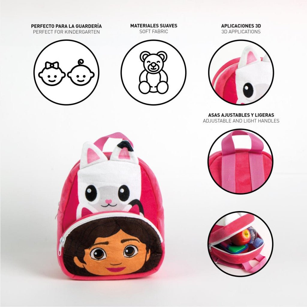 Gabby's Dollhouse Pals Plüsch Kindergartenrucksack für Kinder – 22 x 18 cm