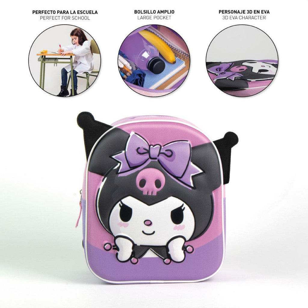 Hello Kitty Kuromi 3D Rucksack, Tasche 31 cm