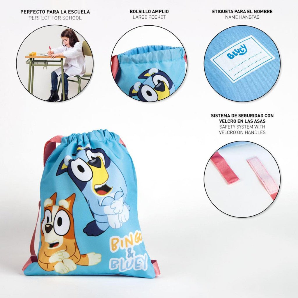 Bluey Bingo Turnbeutel für Kinder – 33 x 27 cm