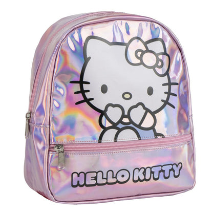 Hello Kitty Iridescent holographischer Kindergartenrucksack für Kinder – 23 cm