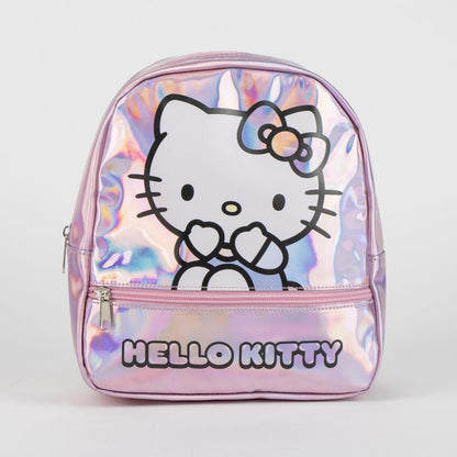 Hello Kitty Iridescent holographischer Kindergartenrucksack für Kinder – 23 cm