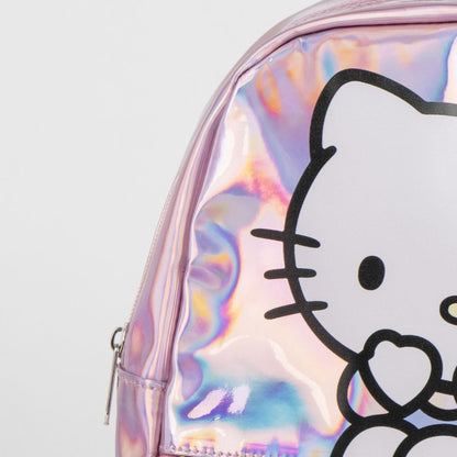 Hello Kitty Iridescent holographischer Kindergartenrucksack für Kinder – 23 cm