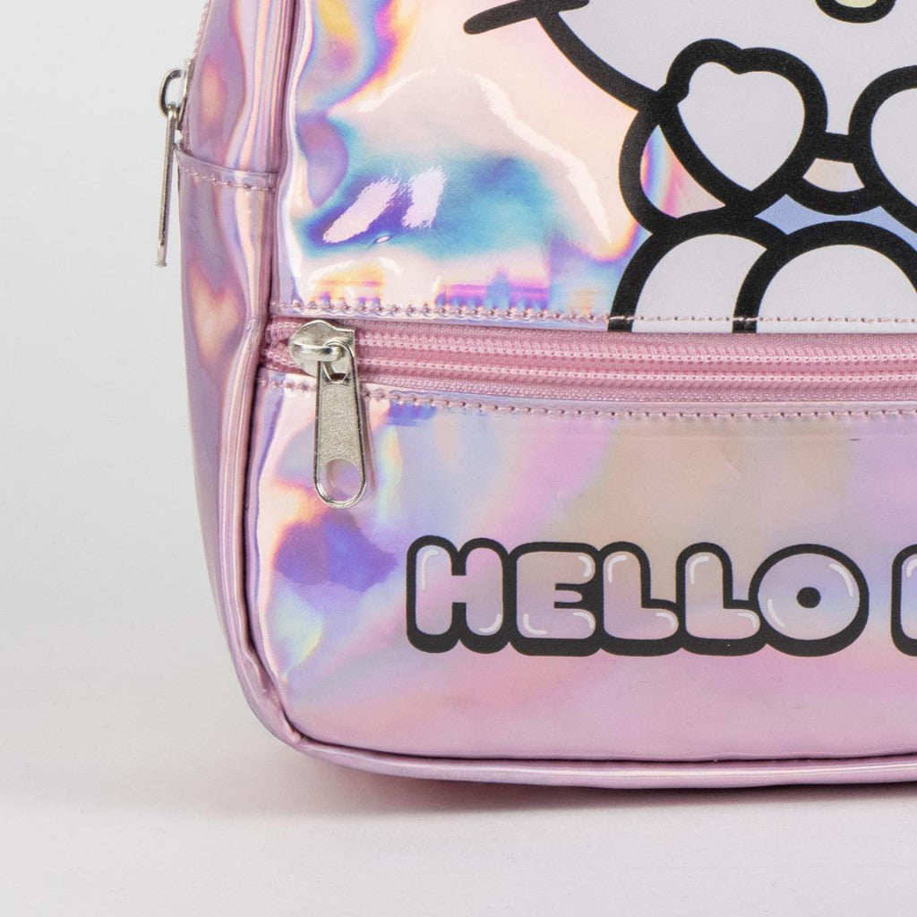 Hello Kitty Iridescent holographischer Kindergartenrucksack für Kinder – 23 cm