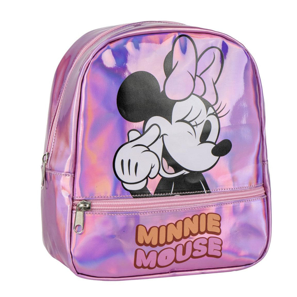 Disney Minnie Sac à dos maternelle holographique irisé pour enfants – 23 cm