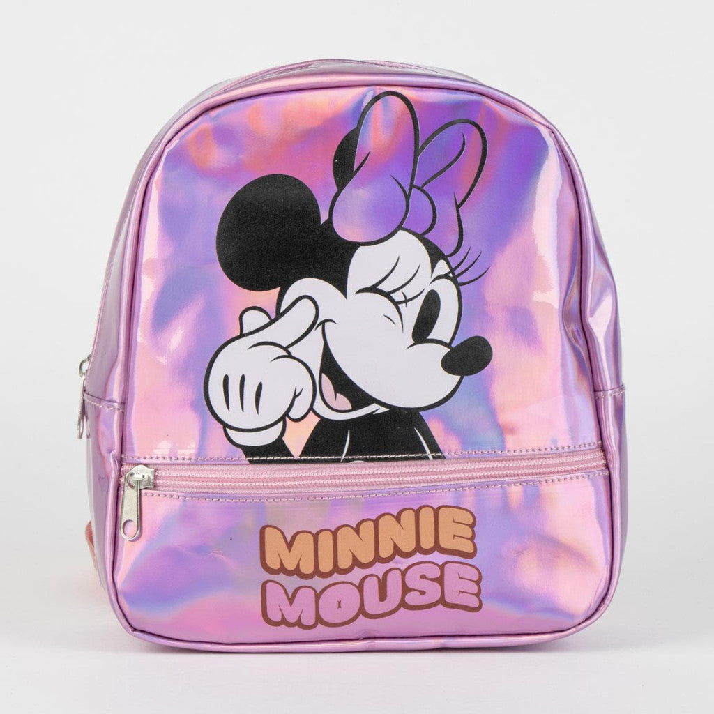 Disney Minnie Sac à dos maternelle holographique irisé pour enfants – 23 cm