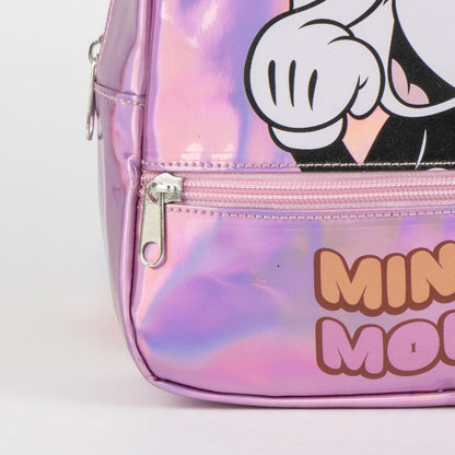 Disney Minnie Sac à dos maternelle holographique irisé pour enfants – 23 cm