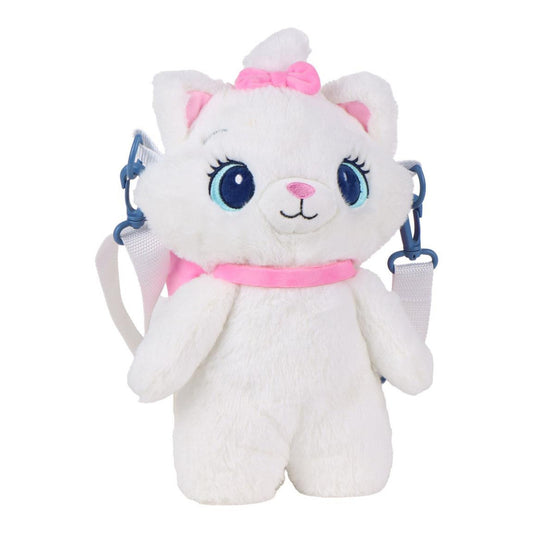 Sac à dos en peluche Disney Marie blanc pour enfants – 28 cm