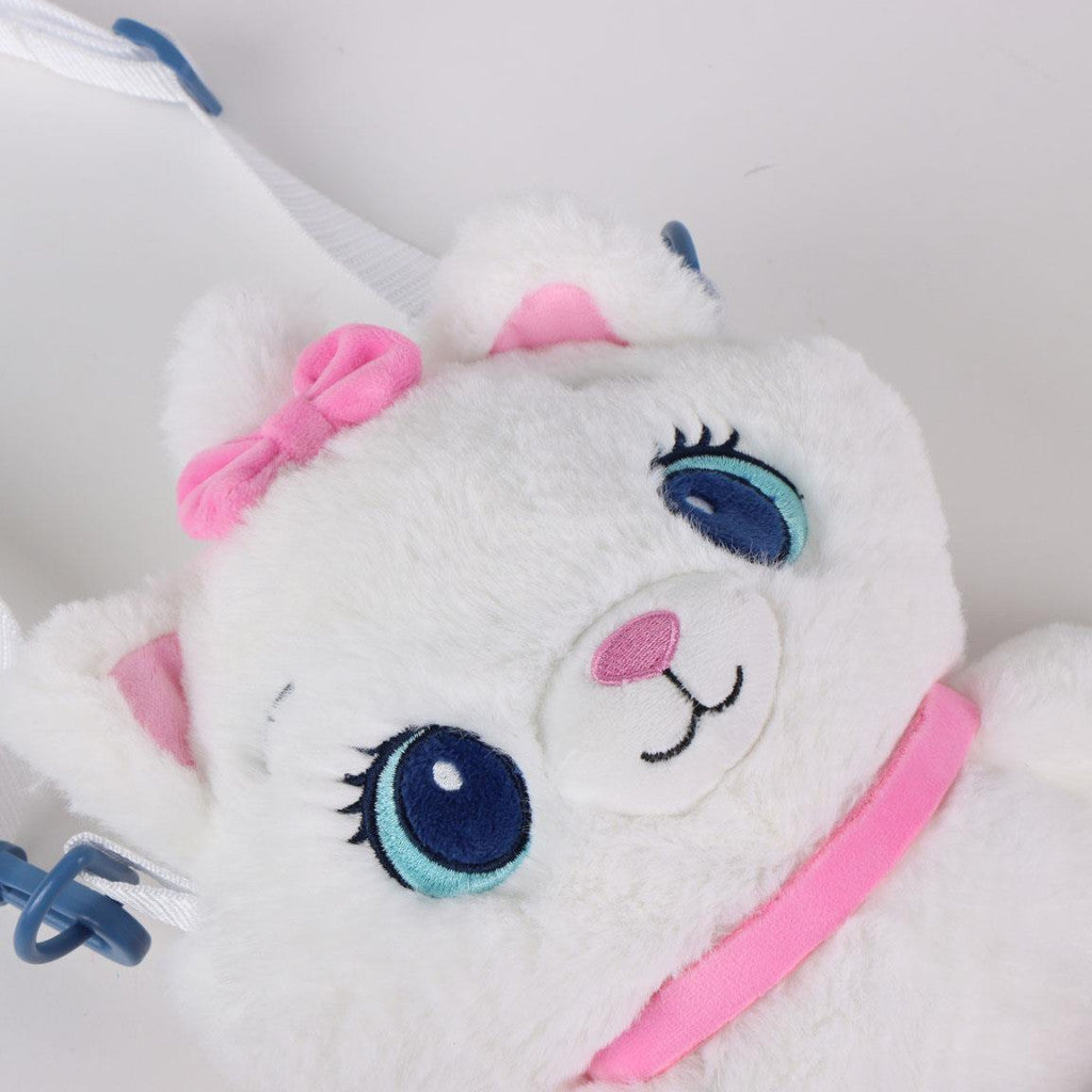 Disney Marie White Plüschrucksack Kindergartenrucksack für Kinder – 28 cm
