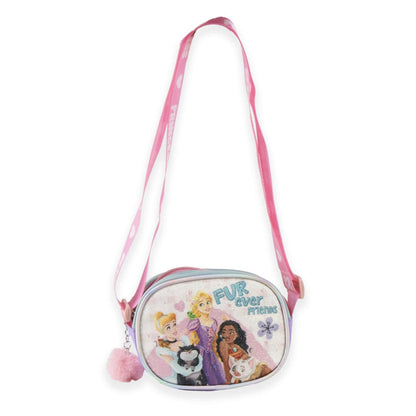 Sac à bandoulière Disney Princesse Fur ever paillettes pour enfants – 15 x 11 cm