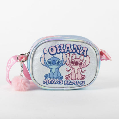 Disney Lilo und Stitch Ohana glitzer Umhängetasche für Kinder – 15 x 11 cm