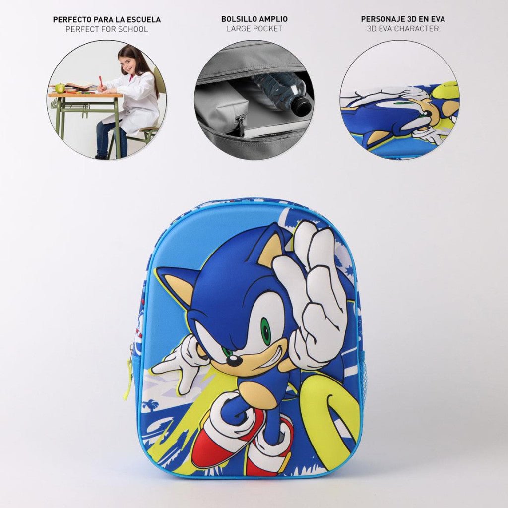 Sonic the Hedgehog Power Run Kindergartenrucksack für Kinder – 30 x 25 x 12 cm