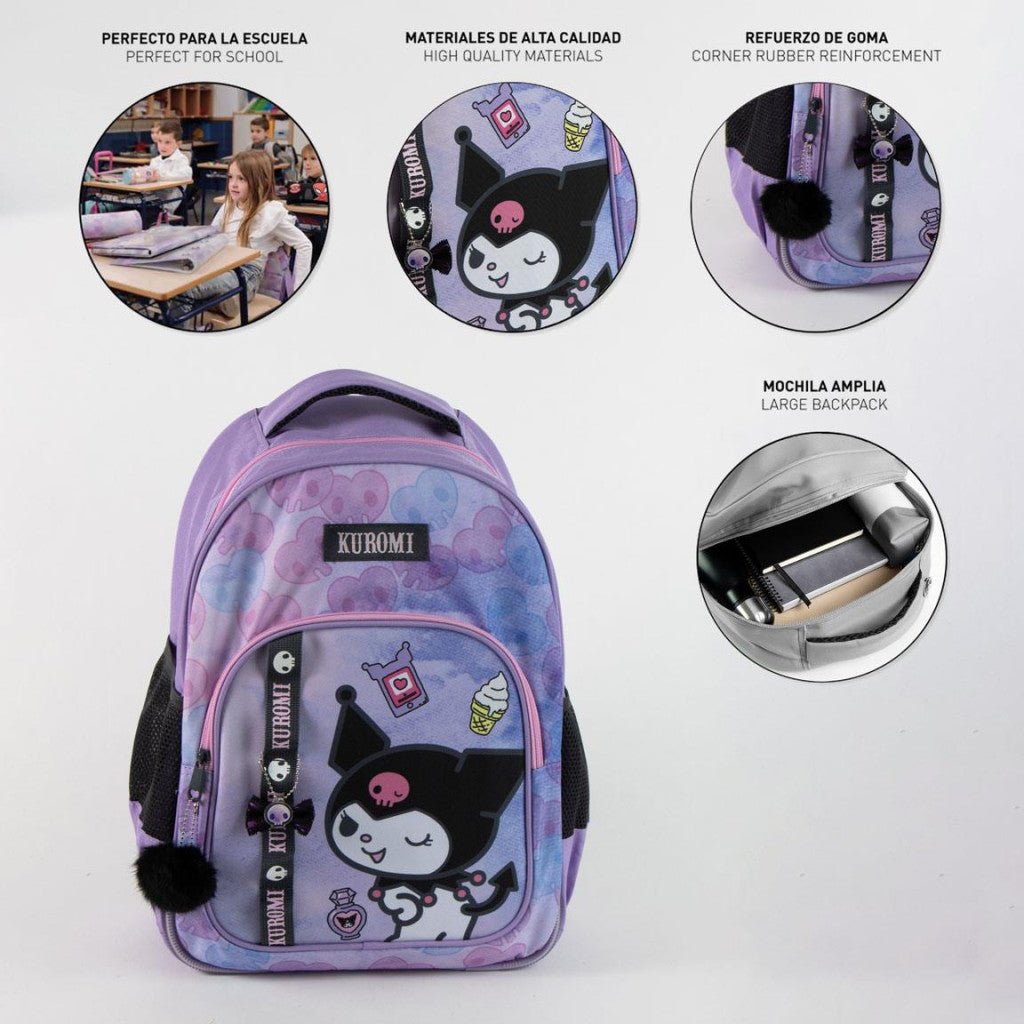 Hello Kitty Kuromi , Tasche 42 cm Schulranzen für Kinder – 42 × 32 × 20 cm