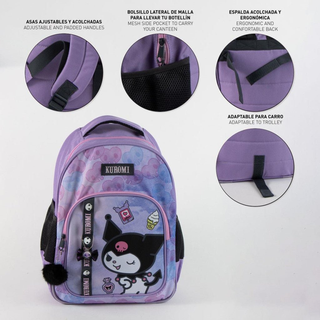 Hello Kitty Kuromi , Tasche 42 cm Schulranzen für Kinder – 42 × 32 × 20 cm