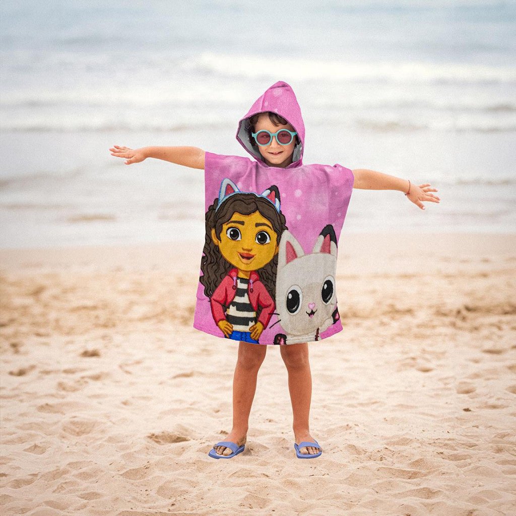 Gabby's Dollhouse Badeponcho für Kinder aus Polyester – 50 × 115 cm