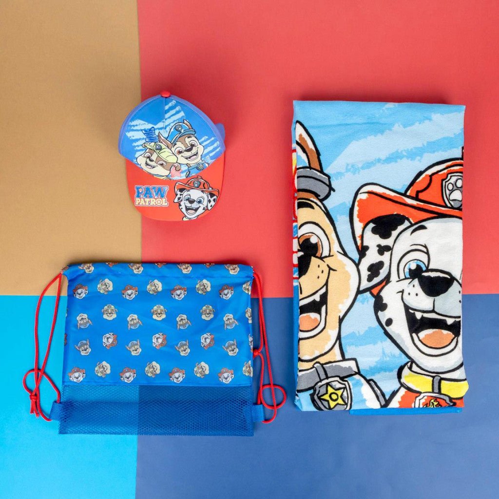 Paw Patrol Buddies -, Sportbeutel- und Baseballcap-Set Badetuch-Set für Kinder aus Polyester – 33 × 27 cm