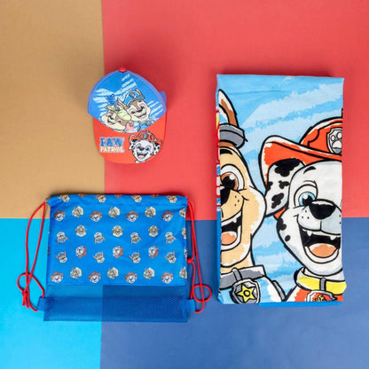 Paw Patrol Buddies -, Sportbeutel- und Baseballcap-Set Badetuch-Set für Kinder aus Polyester – 33 × 27 cm