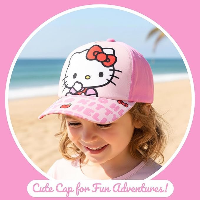 Hello Kitty -, Sportbeutel- und Baseballcap-Set Badetuch-Set für Kinder aus Polyester – 33 × 27 cm