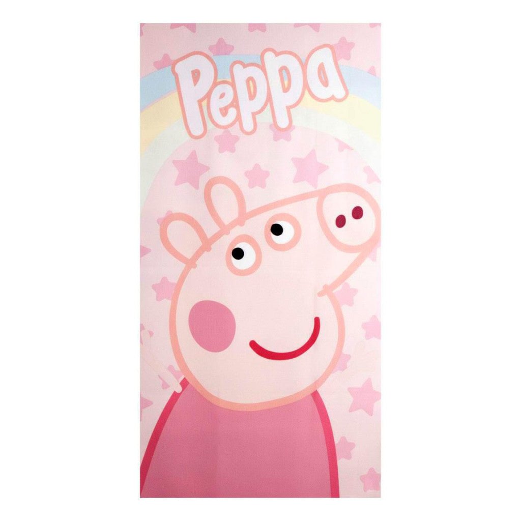 Peppa Wutz Stars , (Schnell trocken) Badetuch für Kinder aus Polyester – 70 × 140 cm