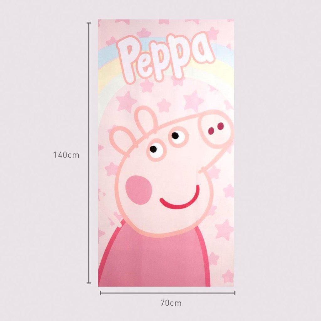 Peppa Wutz Stars , (Schnell trocken) Badetuch für Kinder aus Polyester – 70 × 140 cm