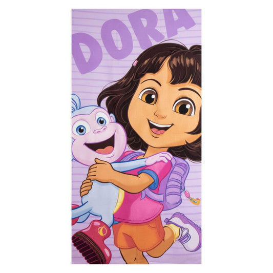 Dora the Explorer Happy Bath Towel, ( ) Children's Polyester Beach Towel – 70 × 140 cm