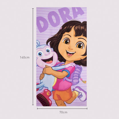 Dora l'Exploratrice Serviette de Bain, Serviette de Plage pour Enfants en Polyester – 70 × 140 cm
