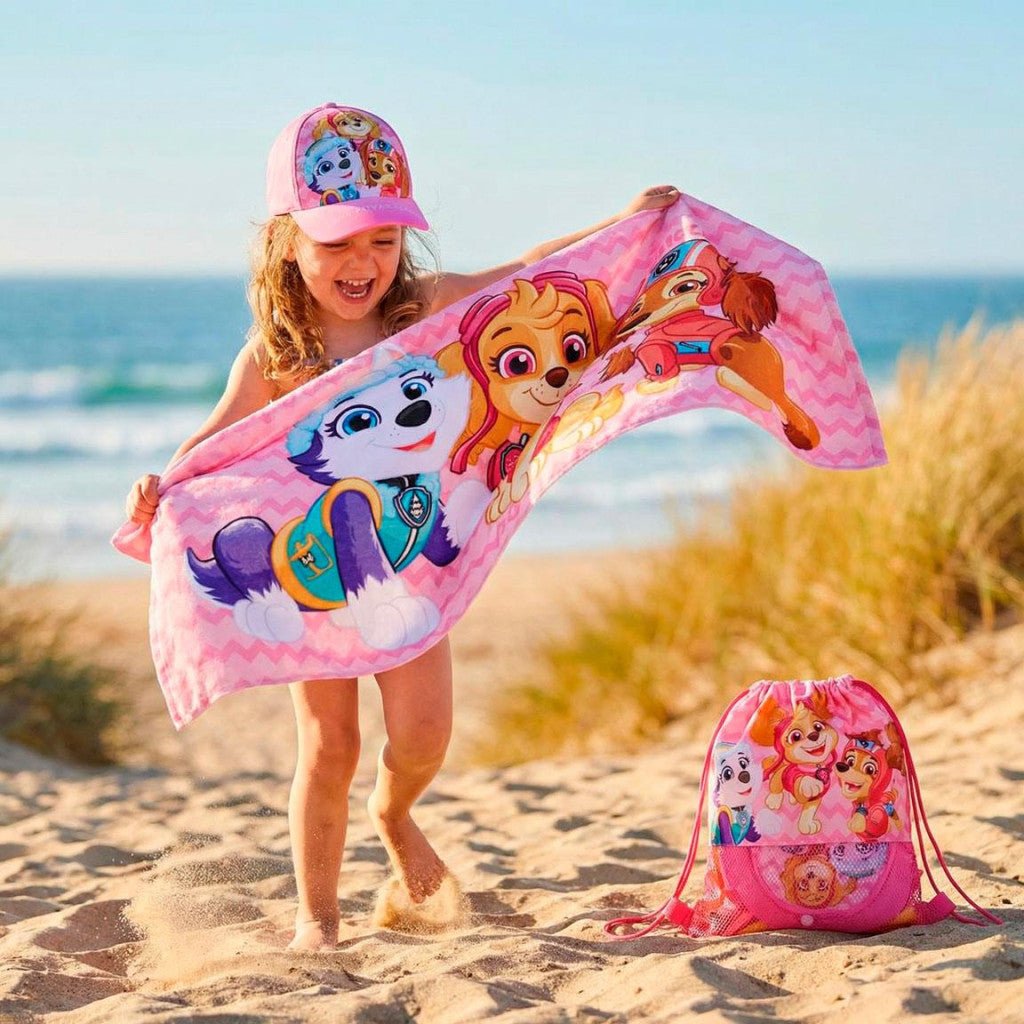 Paw Patrol Cool Girls , Turnbeutel, Baseballkappe Set Badetuch-Set für Kinder aus Polyester – 33 × 27 cm