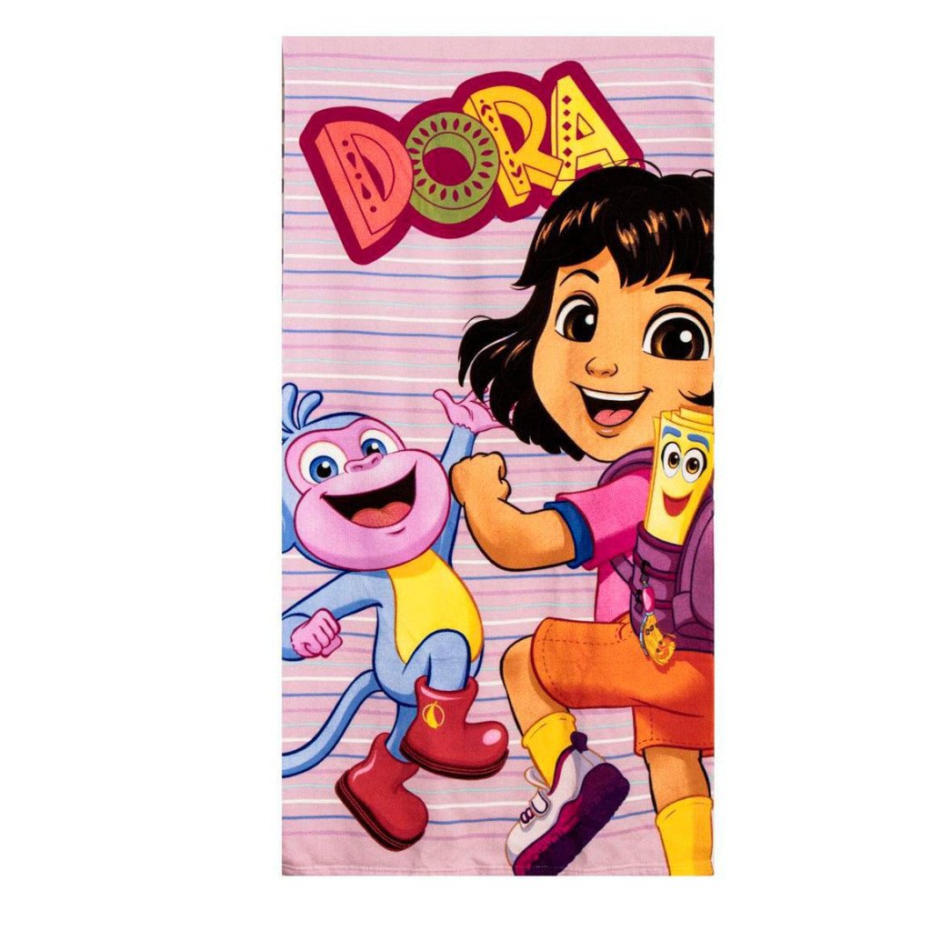Dora the Explorer Adventure Dora die Entdeckerin , Turnbeutel, Baseballkappe Set Badetuch-Set für Kinder aus Polyester – 33 × 27 cm