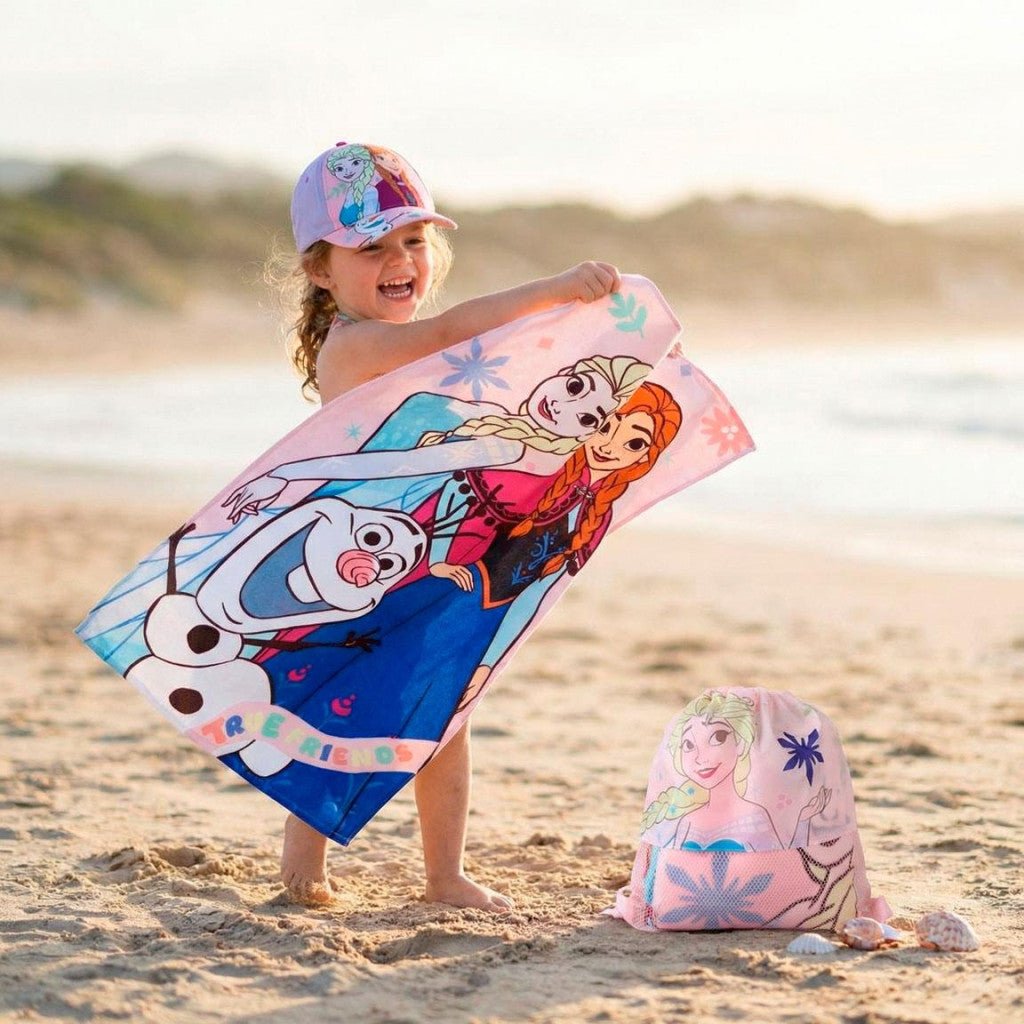 Disney Eiskönigin True Friends , Turnbeutel, Baseballkappe Set Badetuch-Set für Kinder aus Polyester – 33 × 27 cm