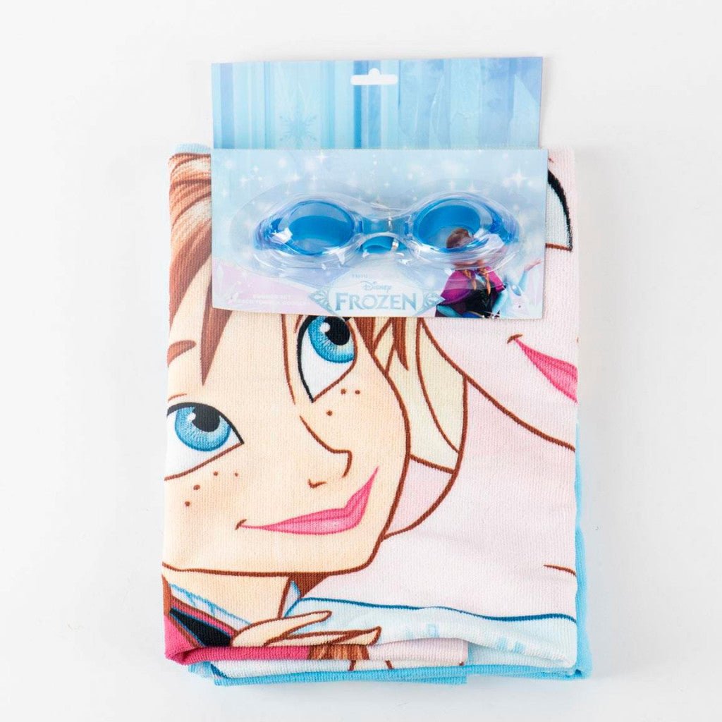Disney Eiskönigin Celebrate und Schwimmbrillen-Set Badetuch-Set für Kinder aus Polyester – 24 × 34 cm