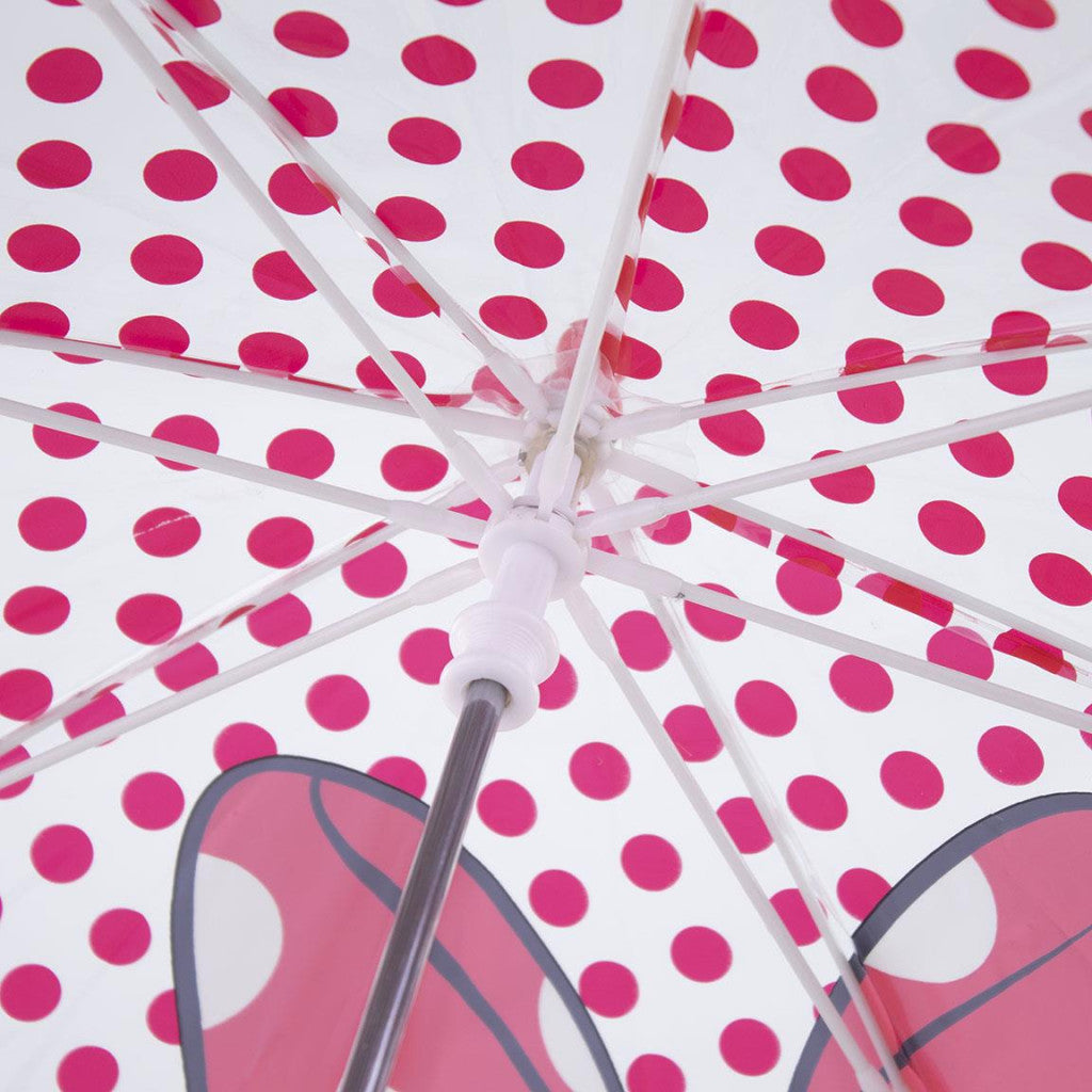Disney Minnie Dots Transparenter Kinderregenschirm für Kinder – 71 cm